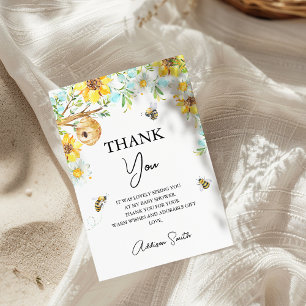 Carte De Remerciements Maman Florale Jaune Bleu À Être Baby shower