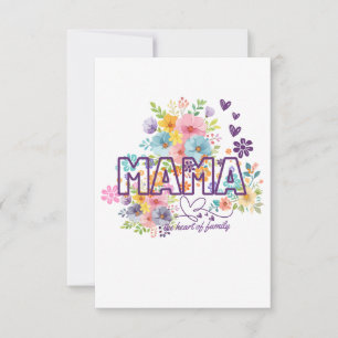 Carte De Remerciements Maman le cœur de la famille design tendance