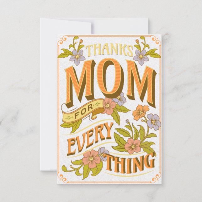 Carte De Remerciements maman pour tout (Devant)