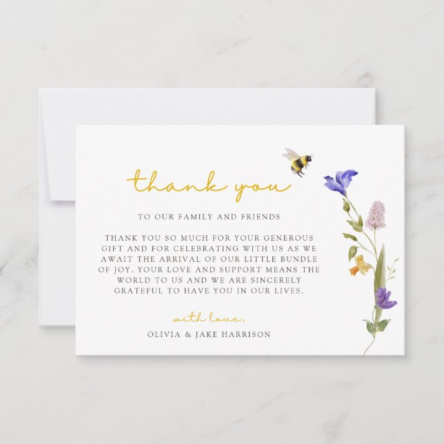 Carte De Remerciements Maman sera Fleur sauvage (Devant)