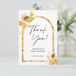 Carte De Remerciements Maman to Bee Honey Fleur sauvage Baby shower