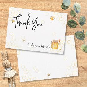 Carte De Remerciements Maman to Bee Honey Sexe Neutre Chic Baby shower