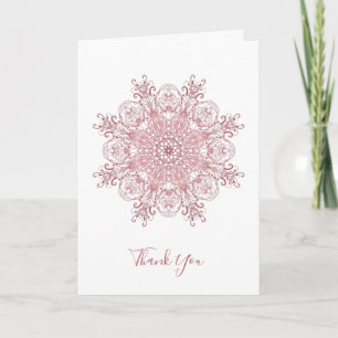 Carte De Remerciements Mandala de corail floral