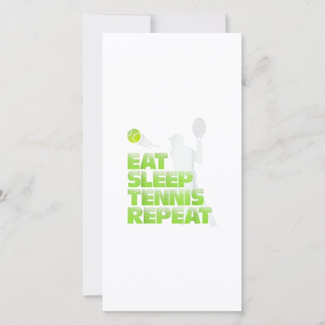 Carte De Remerciements manger dormir tennis répéter sport cadeau (Devant)