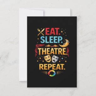 Carte De Remerciements Manger, Dormir, Théâtre, Répéter
