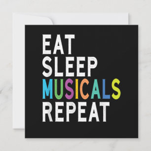Carte De Remerciements Mangez des comédies musicales du sommeil Répéter, 