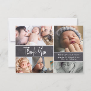 Carte De Remerciements Manutention Collage photo petit Baby shower