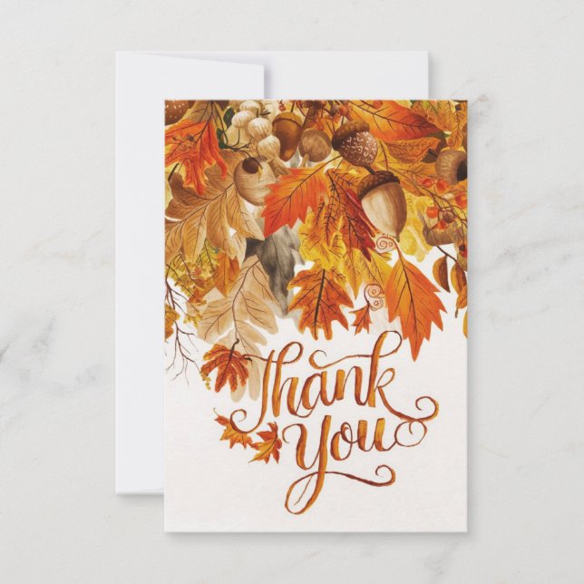 Carte De Remerciements Maple Rustic Automne automne (Devant)