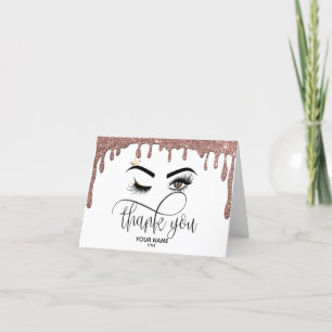 Carte De Remerciements Maquillage Wink Eye Beauté Salon Lash Extension