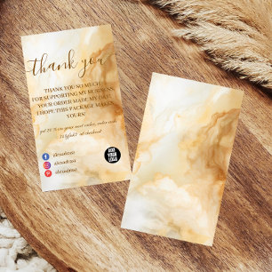 Carte De Remerciements Marbre Doré Élégant Professionnel