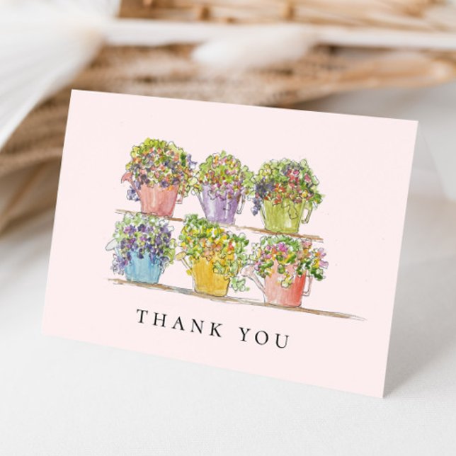 Carte De Remerciements Marché aux fleurs de printemps chères rose pâle (Créateur téléchargé)
