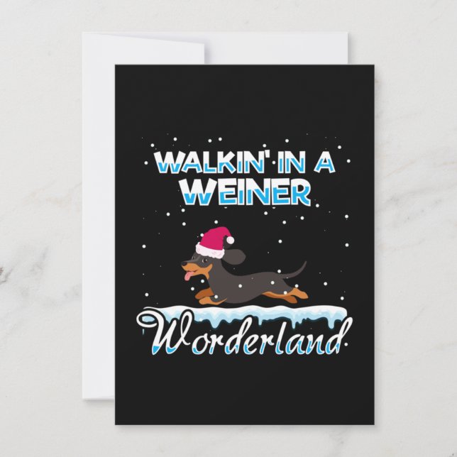 Carte De Remerciements Marcher Dans Un Weiner Wonderland Noël (Devant)