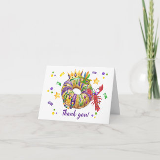 Carte De Remerciements Mardi Grass King Boy Folded Thank You Card