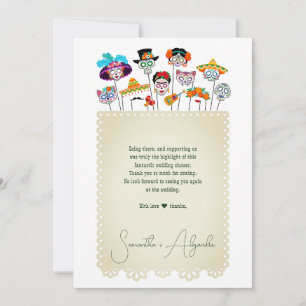 Carte De Remerciements Margs & Mariage Fiesta Mexicaine Couples Douche