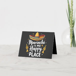 Carte De Remerciements Mariachi est mon Happy Place Mexique Musique Saxop