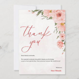 Carte de remerciements mariage