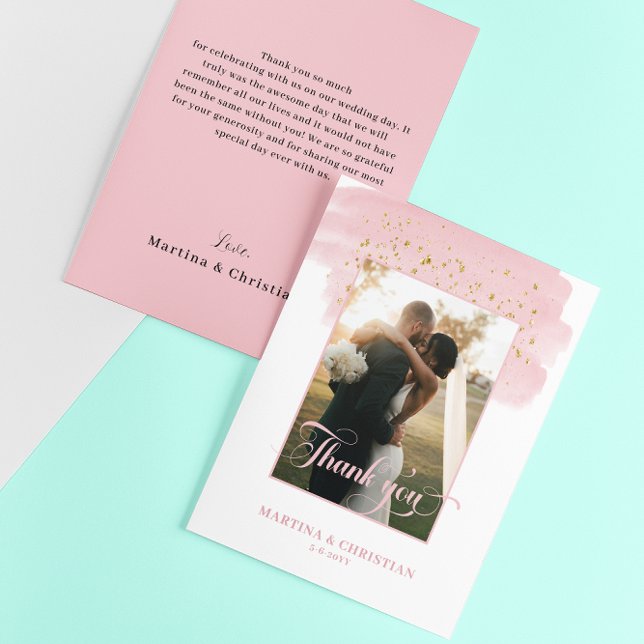 Carte De Remerciements Mariage à étincelles en or rose (Créateur téléchargé)