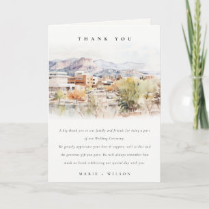 Carte De Remerciements Mariage à l'aquarelle de Colorado Springs, Colorad
