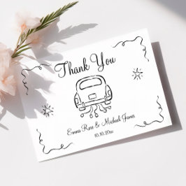 Carte De Remerciements Mariage à main fantaisiste