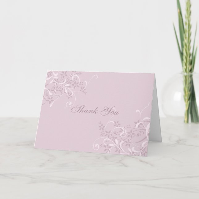 Carte de remerciements Mariage à motif floral pour (Devant)