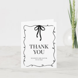 Carte De Remerciements Mariage à nœud papillon noir Fantaisiste