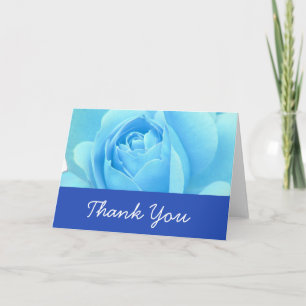 Carte De Remerciements Mariage, Amour, Rose Bleue