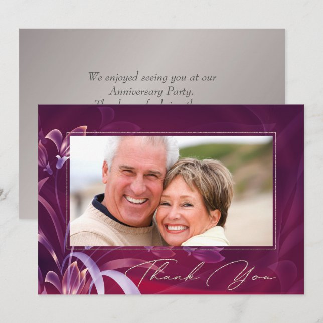 Carte De Remerciements Mariage Anniversaire Photo personnalisée (Devant / Derrière)
