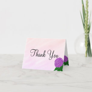 Carte De Remerciements Mariage aquarelle fleurs violettes