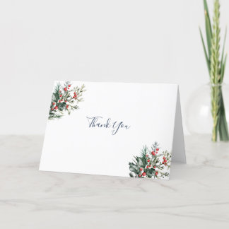 Carte De Remerciements Mariage aquarelle hivernal