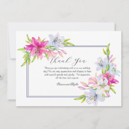 Carte De Remerciements Mariage Aquarelle Lys