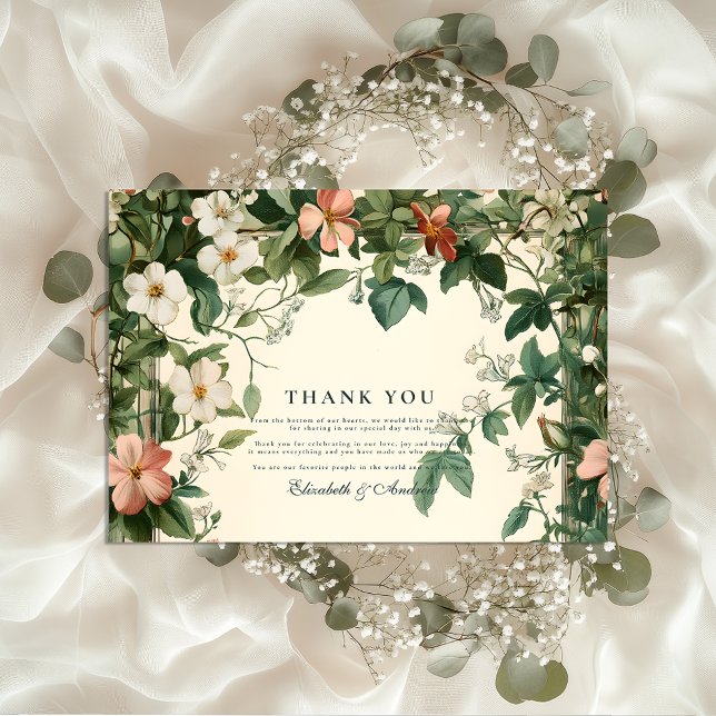 Carte De Remerciements Mariage Art nouveau flou doux (Créateur téléchargé)