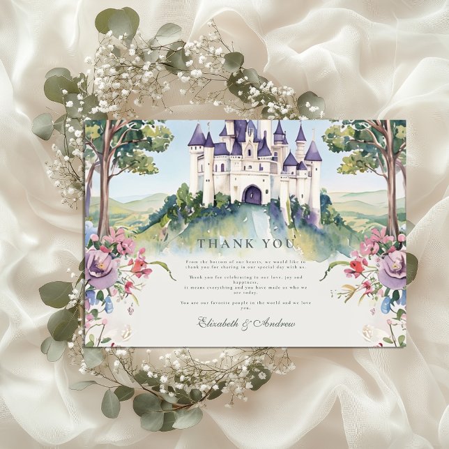 Carte De Remerciements Mariage au Jardin Féerique de Castlecore (Créateur téléchargé)