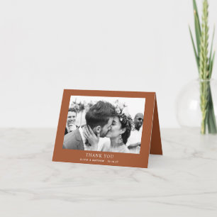 Carte De Remerciements Mariage Automnal à Sienne Chaud Terracotta Photo