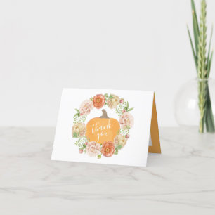 Carte De Remerciements Mariage automnal sous le signe de la citrouille fl