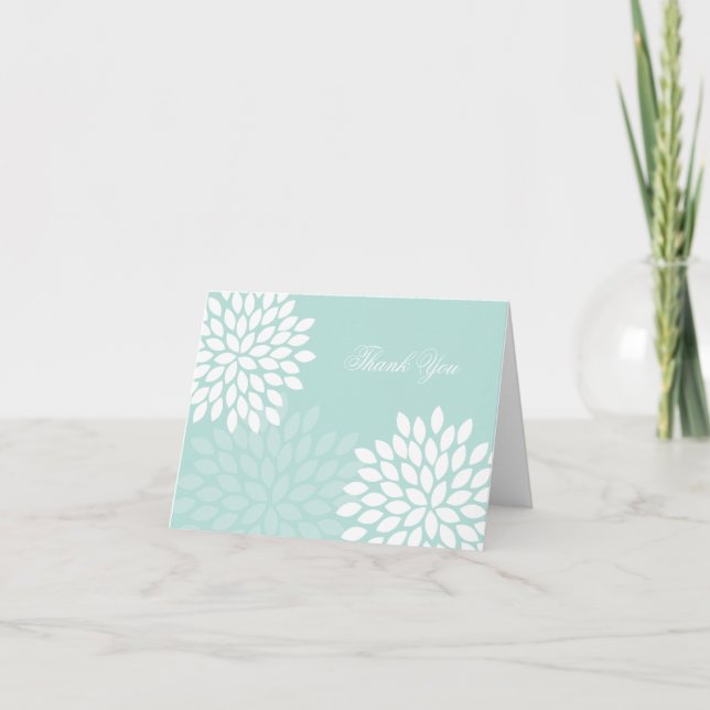 Carte De Remerciements Mariage aux Dahlias Douces (Devant)