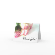 Carte de remerciements mariage aux fleurs roses