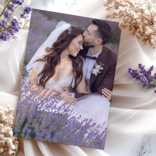 Carte de remerciements mariage avec photo