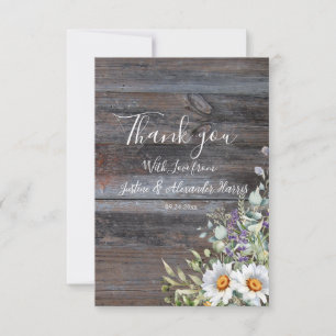 Carte De Remerciements Mariage blanc de marguerite
