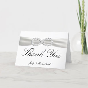 Carte de remerciements Mariage blanc Diamond Infin