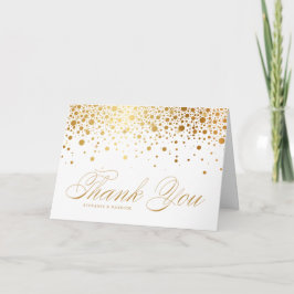 Carte De Remerciements Mariage blanc Faux Gold Foil Confetti Dots