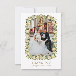 Carte De Remerciements mariage blanc floral