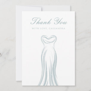 Carte de remerciements Mariage bleu clair