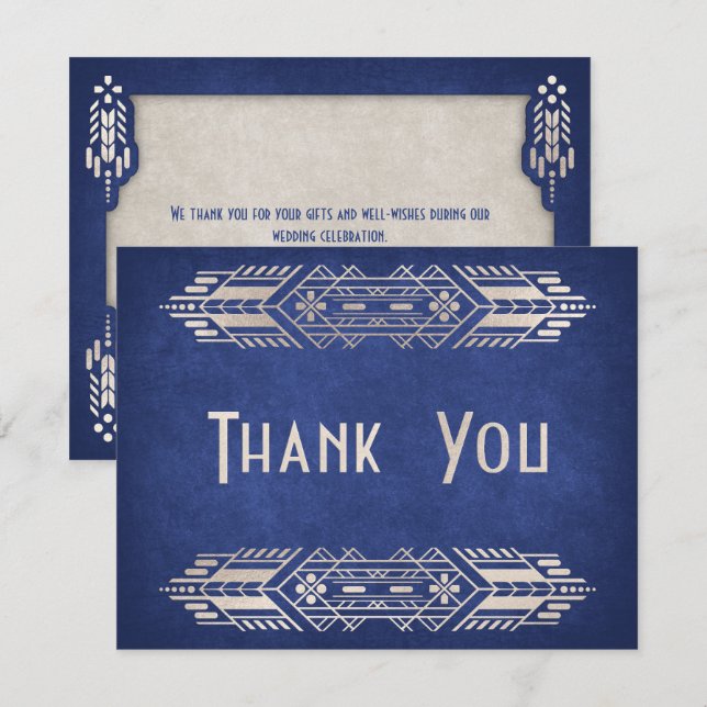 Carte De Remerciements Mariage bleu Geek de jeu vidéo (Devant / Derrière)