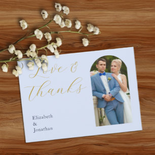 Carte De Remerciements Mariage bleu opulent