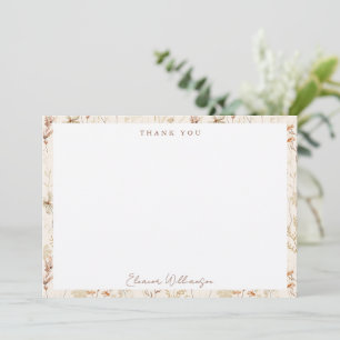 Carte De Remerciements Mariage Bohème Champêtre Fleurs Floral Bain de Mar