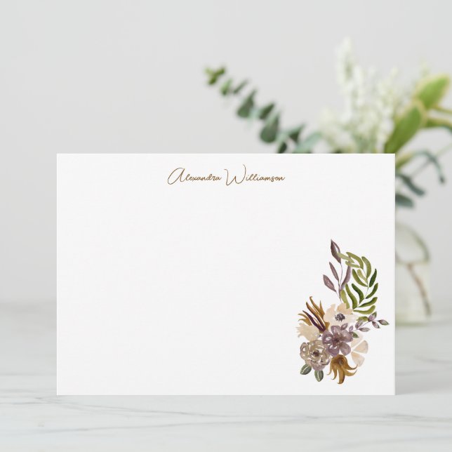 Carte De Remerciements Mariage Bohème Rustique Nature Botanique sur Mesur (Debout devant)
