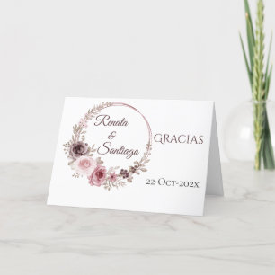 Carte de remerciements Mariage Boho espagnol