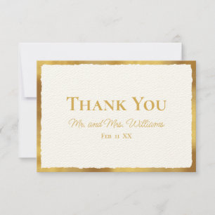 Carte De Remerciements Mariage Bold Elegance Luxe Gold Edge