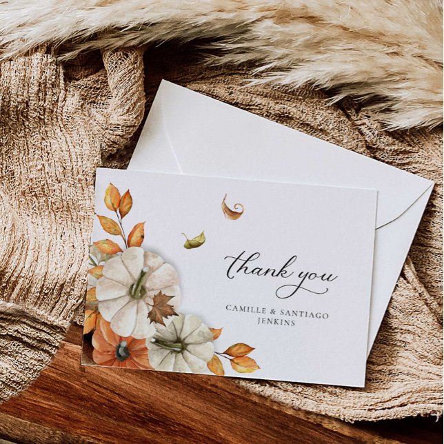 Carte De Remerciements Mariage botanique d'automne (Fall Botanical Wedding Thank you card)