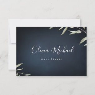 Carte De Remerciements Mariage botanique minimal de verdure de marine